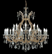 классическая подвесная люстра с крупными кристаллами и многоярусными рожками