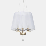 подвесной светильник с текстильным абажуром на латунной арматуре