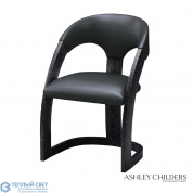 Delia Dining Chair-Ebony Cerused-Graphite Leather Global Views кресло