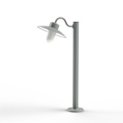 садовый боллард с плафоном на консольной стойке серого цвета