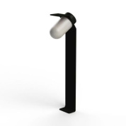 садовый боллард с прозрачной лампой и чёрным корпусом