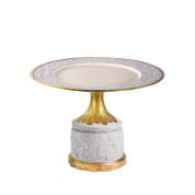 Taormina white & gold medium cake stand 0007487-702 подставка для торта, Villari