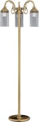 трёхламповый напольный светильник с цилиндрическими стеклянными подвесами