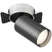 встраиваемый потолочный светильник цилиндрический черный с бронзовым корпусом