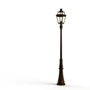 уличный фонарный столб бронзового оттенка с прозрачным плафоном