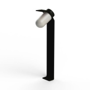 садовый светильник-столбик с овальным плафоном и чёрной опорой