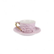 Taormina pink & gold coffee cup & saucer чашка, Villari