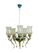 Regal Green Patina And Golden 5 Light Chandelier люстра FOS Lighting Border-SamaMehak-CH5