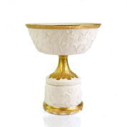 Taormina white & gold footed fruit bowl 0006886-702 чаша, Villari
