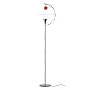 торшер с тонкой стойкой и стеклянным плафоном