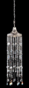 подвесной светильник с вытянутыми кристальными подвесами в цилиндрической форме