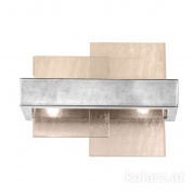 Kolarz Rettangolo 6040.60250/Fm настенный светильник сусальное серебро fumé ширина 32cm высота 24cm 2 лампы g9