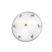 потолочный светильник с витражным плафоном и тремя лампами