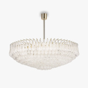 подвесная люстра с куполообразным плафоном из прозрачных лепестковых элементов