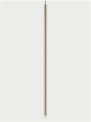 подвесной светильник с узким золотым корпусом цилиндрической формы