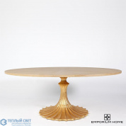 Flute Table 78 Cerused Oak Top w/34 Gold Leaf Base Global Views стол