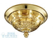 Clarissa Затененный позолоченный потолочный светильник с янтарным кристаллом Possoni Illuminazione 4500/PLG