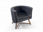Gray Мягкое мягкое кресло со съемным чехлом Gervasoni