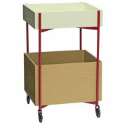 тележка на колёсах с верхним ящиком и нижним открытым отсеком