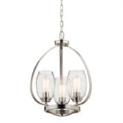 Tuscany 21" 3 Light Mini Chandelier with Clear Seeded Glass Brushed Nickel люстра 44059NI Kichler