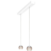 подвесной светильник с парными шарами из прозрачного стекла