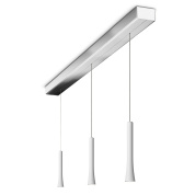 подвесной светильник с подвесами разной длины и металлическими элементами