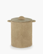 декоративная корзина с крышкой цилиндрической формы из папье маше