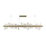 подвесной линейный светильник с золотистыми вставками и диффузорами