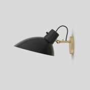 T02-W21-S01B Astep VV Cinquanta Wall AP настенный светильник с поворотным кронштейном чёрный; латунь