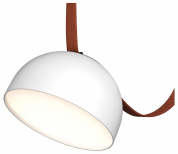 подвесной светильник полусферической формы белого цвета на ременном подвесе 48V