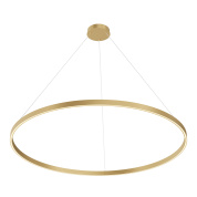 подвесной светильник латунного оттенка с крупным кольцом на тросах