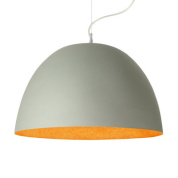 подвесная люстра с купольным плафоном и оранжевой внутренней отделкой