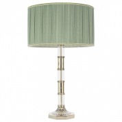 настольная лампа с текстильным абажуром и металлической ножкой