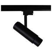 трековый светильник цилиндрической формы черного цвета для однофазного трека