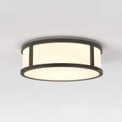 потолочный светильник круглой формы с матовым рассеивателем бронза