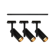 трековый прожектор черного цвета с направленным светом для однофазного шинопровода