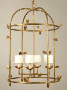 подвесной фонарь с латунным каркасом и свечными держателями