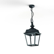 подвесной светильник с фонарным плафоном в зелёной патине