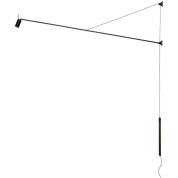 торшер с двойной изогнутой штангой и плафоном-диском