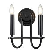 двухрожковое настенное бра классического стиля с вытянутыми свечными лампами