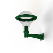 настенное бра с датчиком движения и прозрачным плафоном зелёного цвета