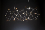 подвесной светильник с пространственной геометрической конструкцией и множеством точечных источников света