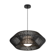 подвесной светильник с ажурным черным металлическим абажуром