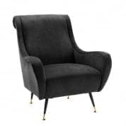 110836 Chair Giardino black velvet кресло Eichholtz
