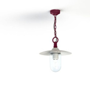 подвесной светильник с одним плафоном на цепи в бордовом корпусе