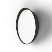 накладной потолочный или настенный светильник круглой формы с чёрной рамкой