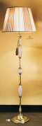 торшер с цилиндрическим абажуром и круглой подставкой