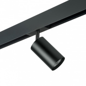 потолочный светильник на штанге цилиндрической формы черного цвета для однофазного трека