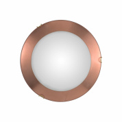 потолочный светильник круглый с медной окантовкой