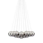 дизайнерская люстра с хромированными элементами из стекла